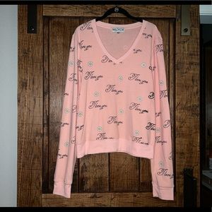 NWOT Wildfox I Love You Daisy Baggy Beach Jumper in Pink Size Medium